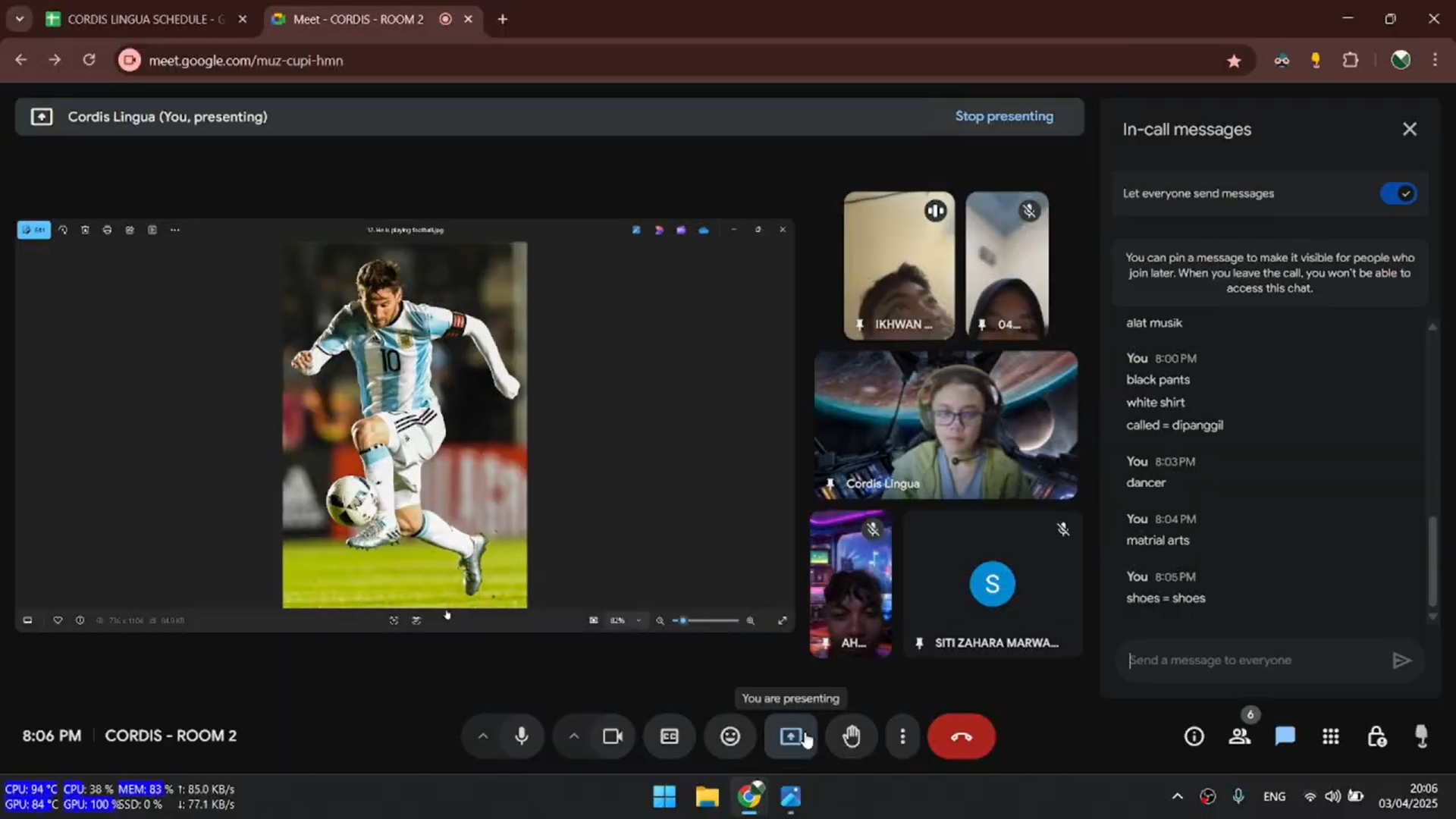 Cordis Lingua fun online meeting